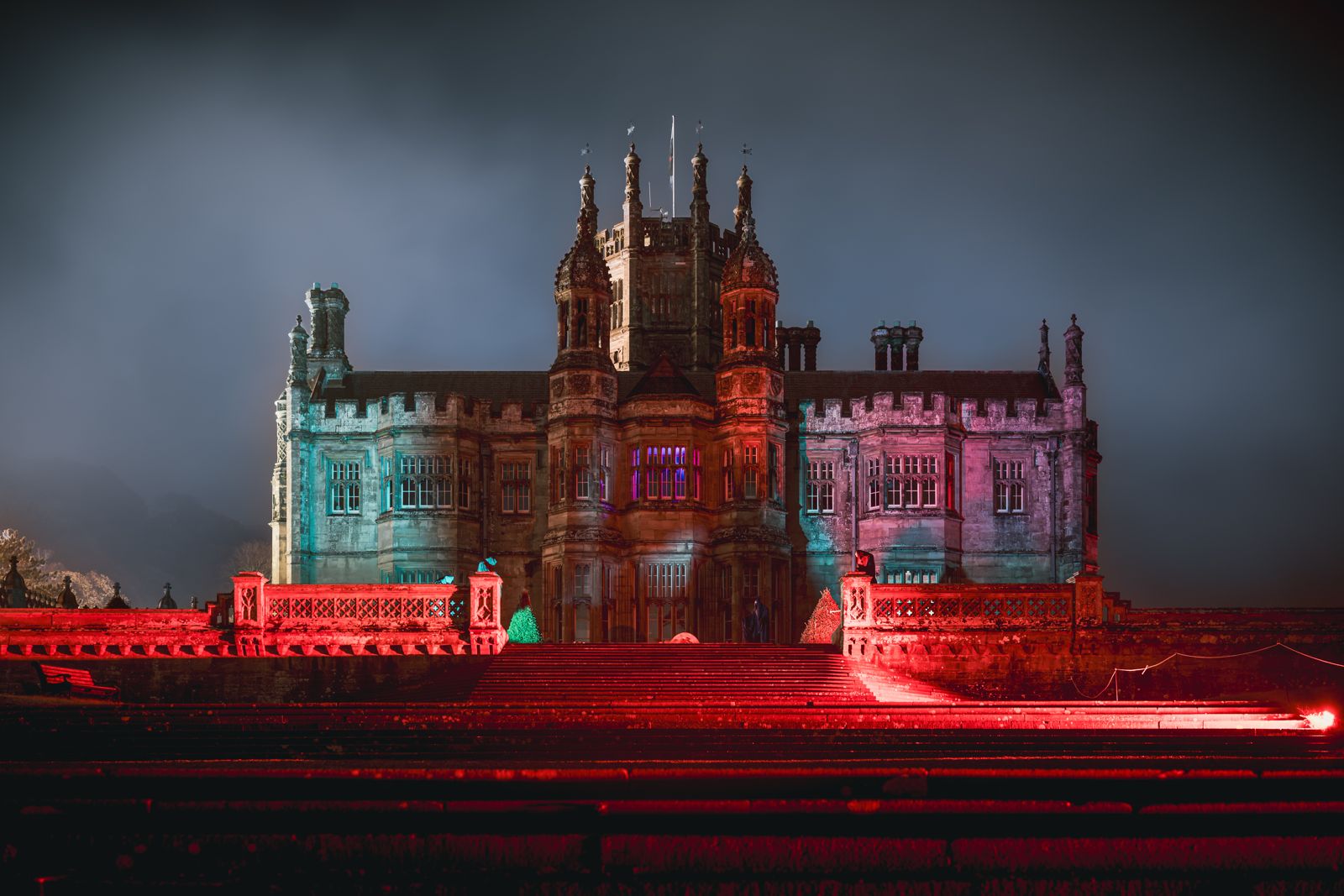 Margam Castle lit up for Scream Time